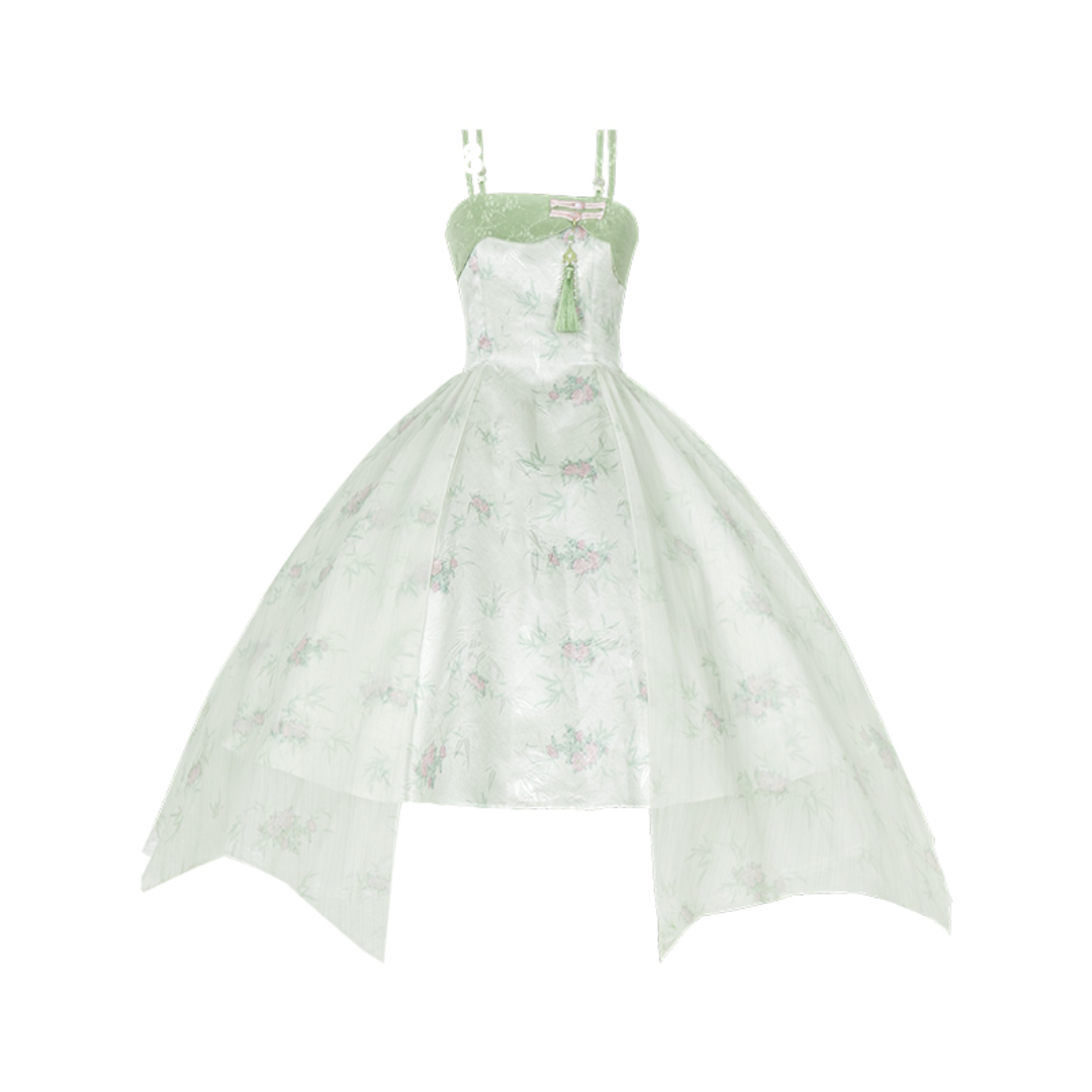 Sasatake Double Strap Flower Jumper Skirt