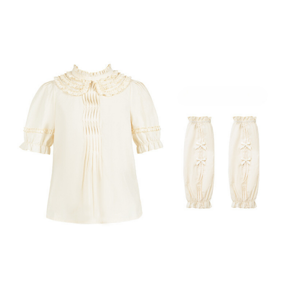 Retro volume frill jumper skirt set