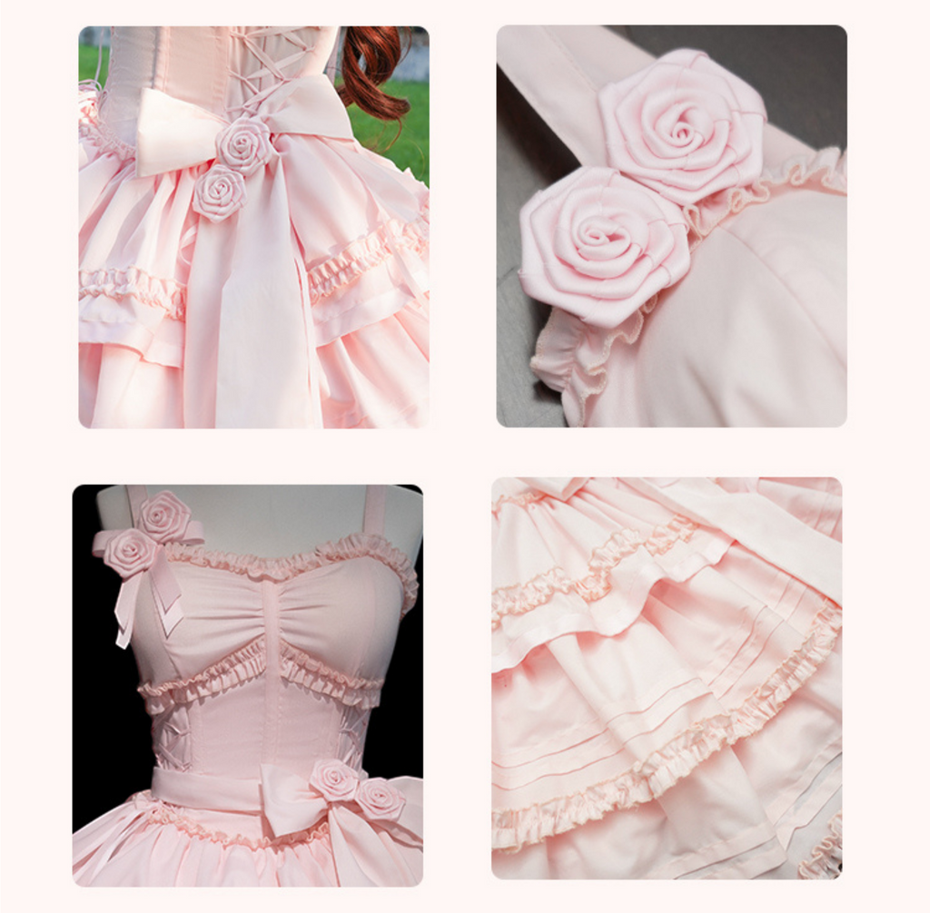 Lilith Rose Garden バラのコサージュ付ジャンパースカート