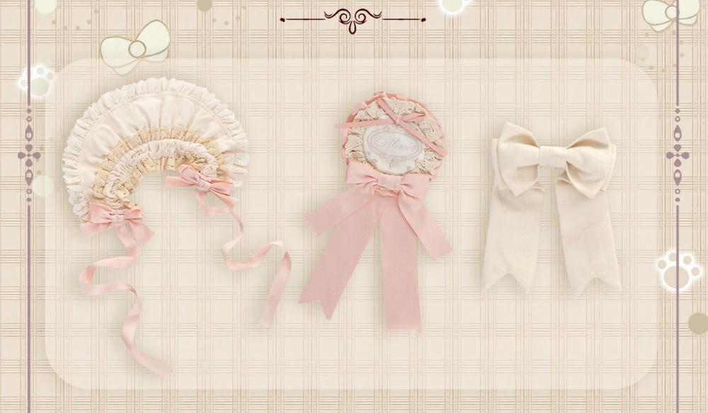 【同時購入のみ】Ribbon Doll ボンネット・ロゼット他アクセサリー