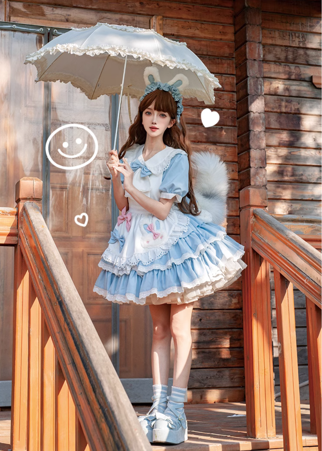 Bunny ear maid dress with apron and headband