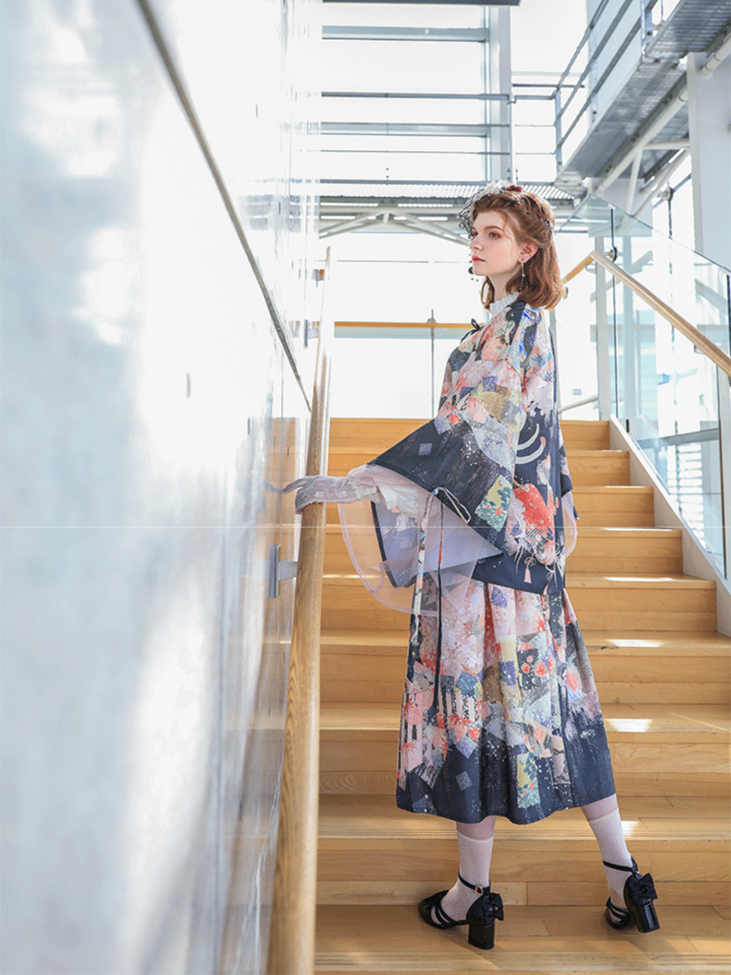 和ロリ苔桃の花咲くエレガント羽織