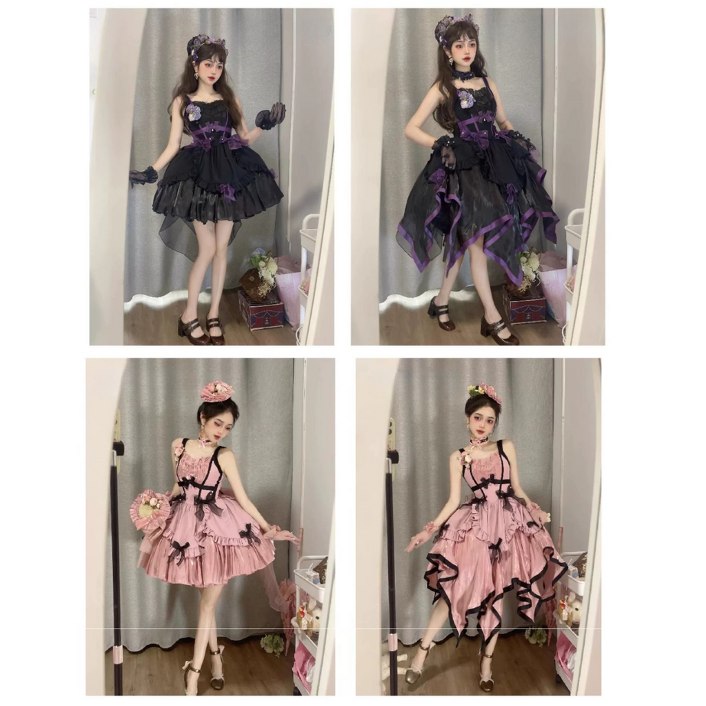 Rose Fairy イレギュラーヘムジャンパースカート 全5色