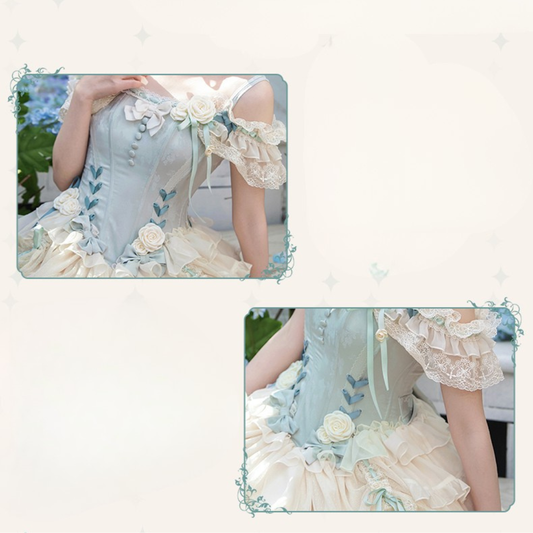 白薔薇のバレエ風ジャンパースカート