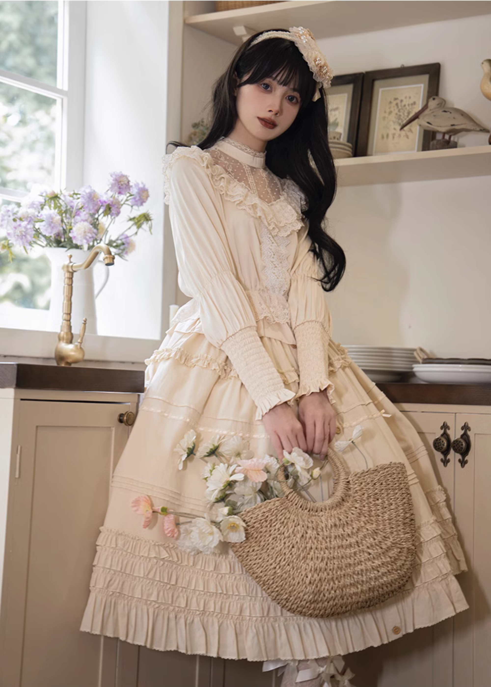 Morning Glow Elephant Color Blouse and Skirt