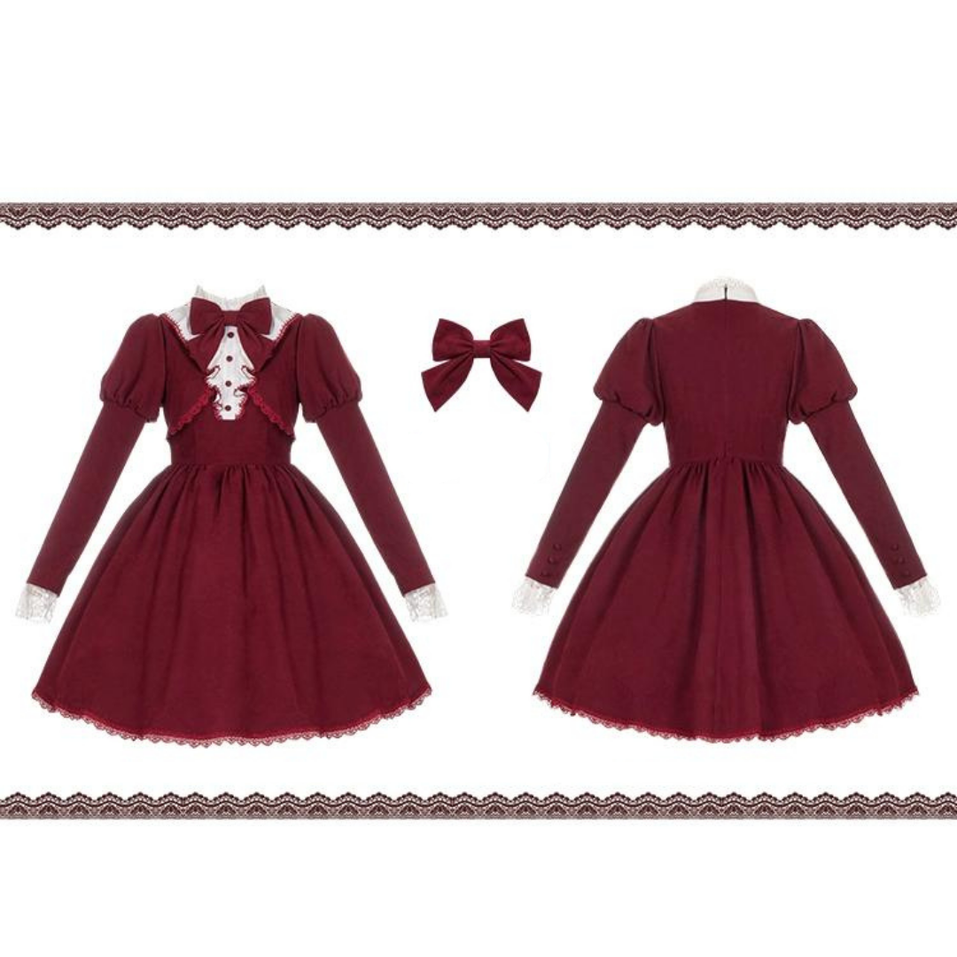 魔女書店 パフスリーブのボレロ風ワンピース