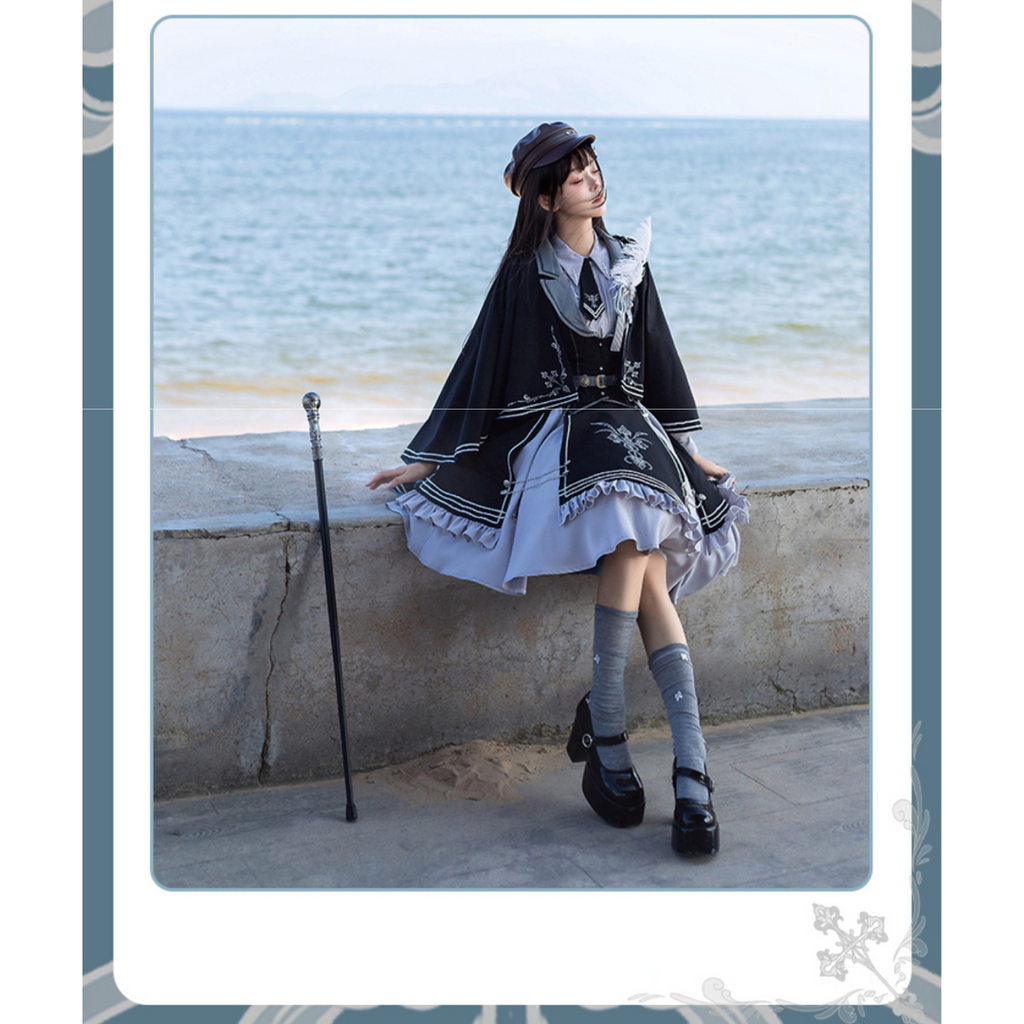 [Pre-order] Dark Night Contract Military Lolita Skirt Set
