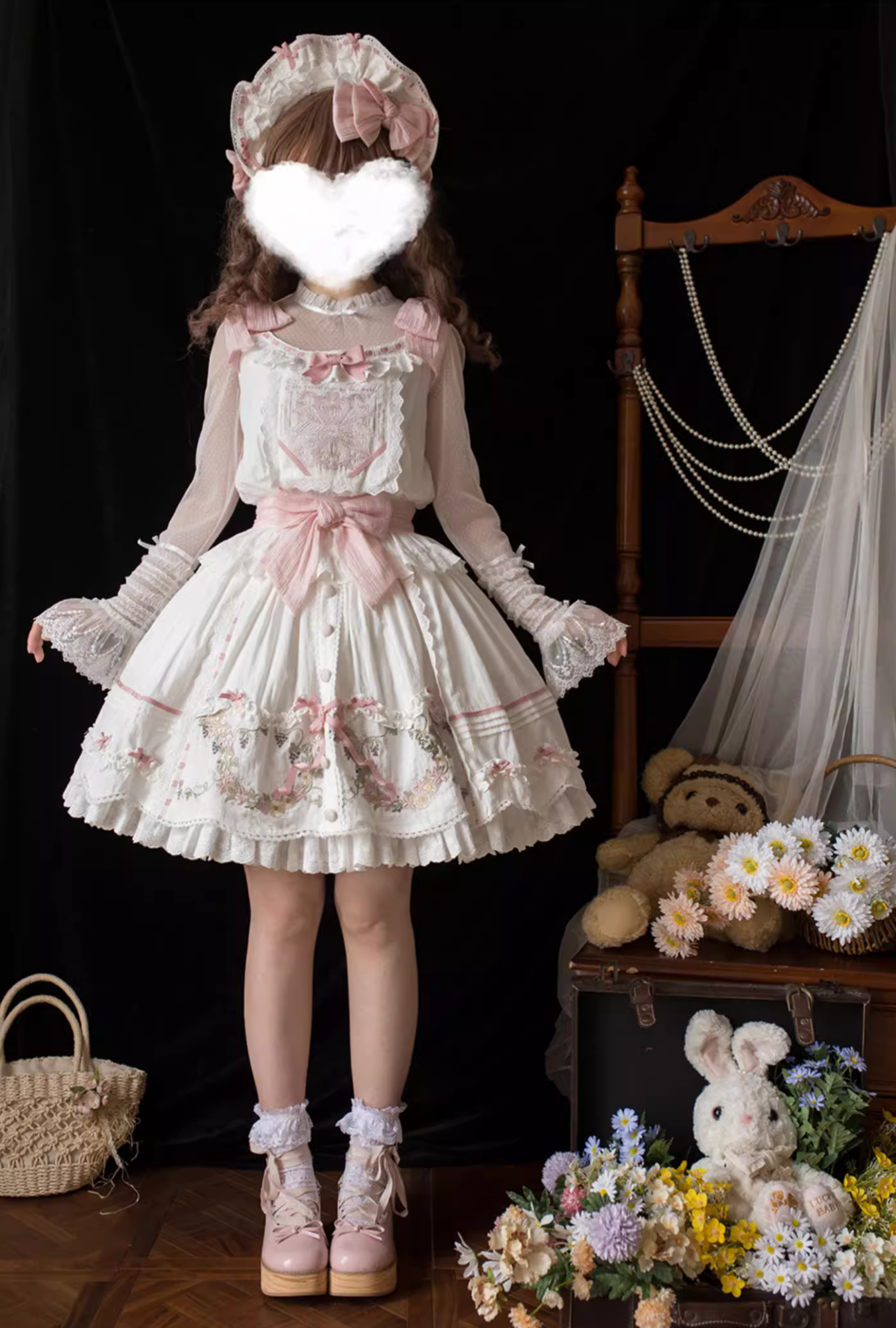Mysterious Embroidery コットン2wayノースリーブトップス