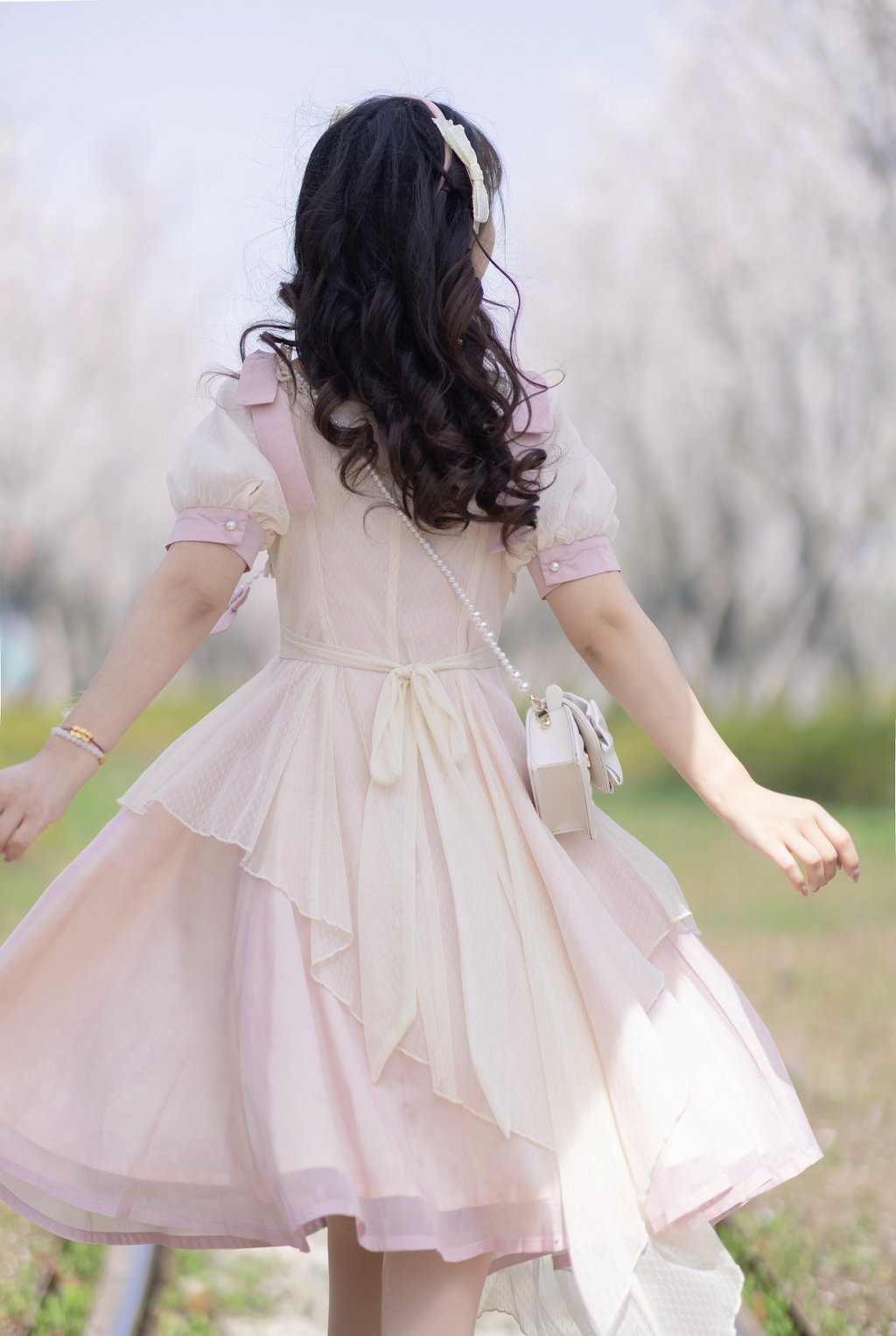 Little Peach Sweet Fairy Short Sleeve Dress