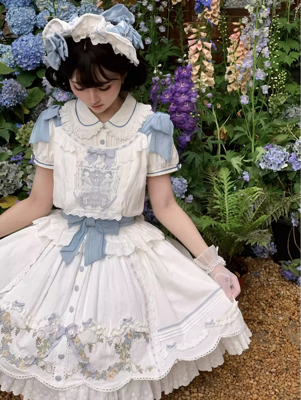 Mysterious Embroidery コットンスカート ショート丈・ロング丈