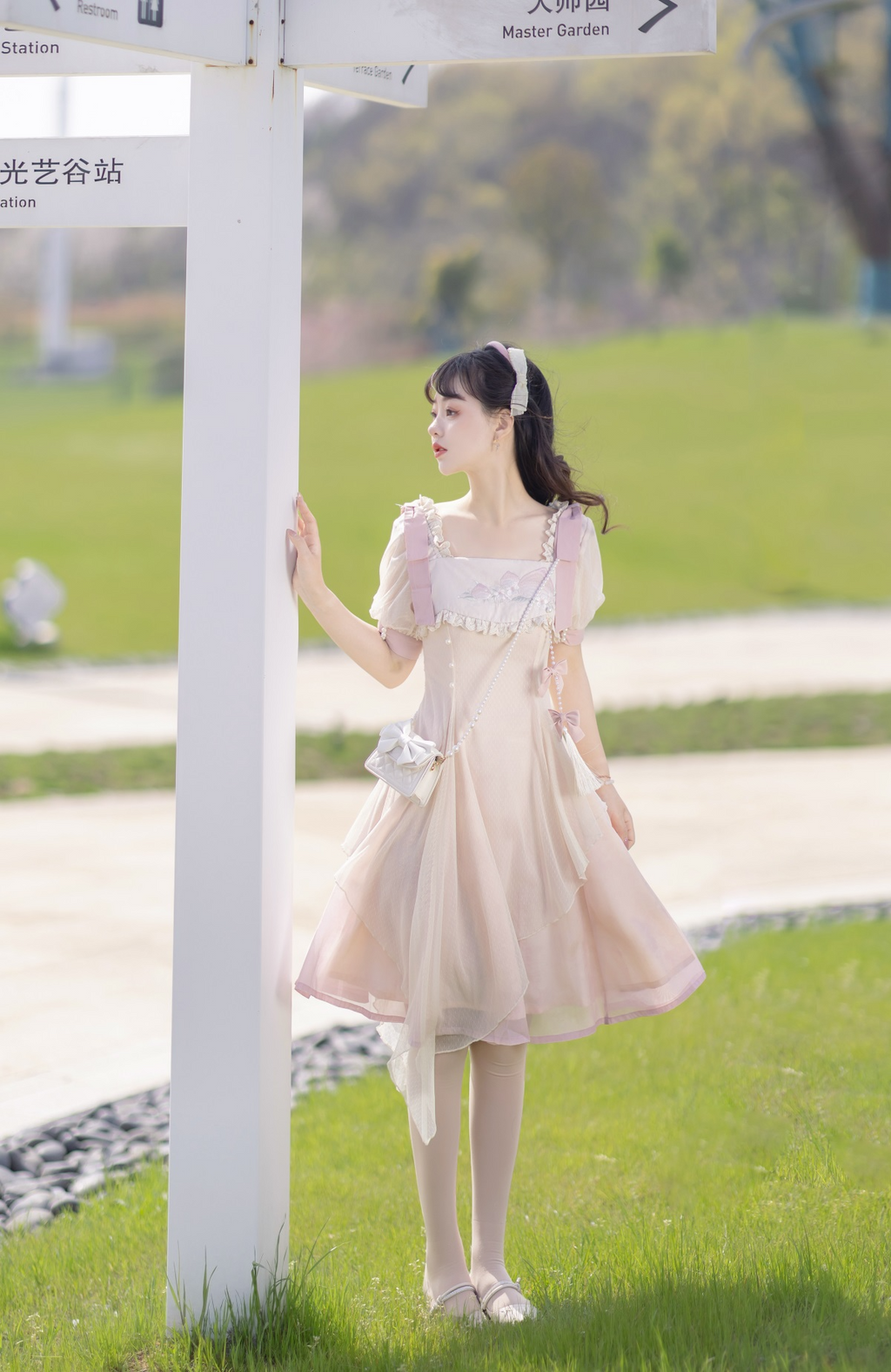 Little Peach Sweet Fairy Short Sleeve Dress