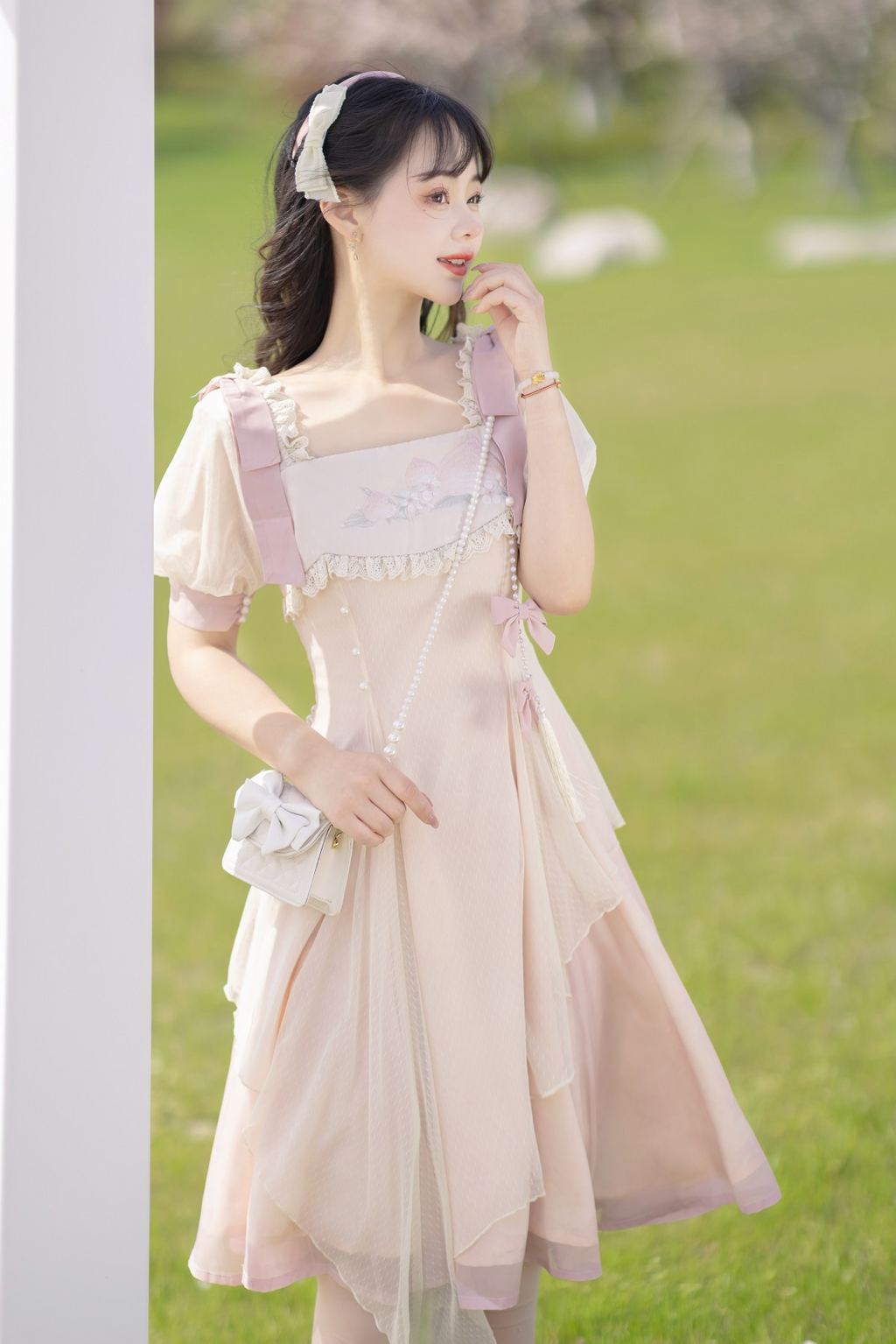 Little Peach Sweet Fairy Short Sleeve Dress