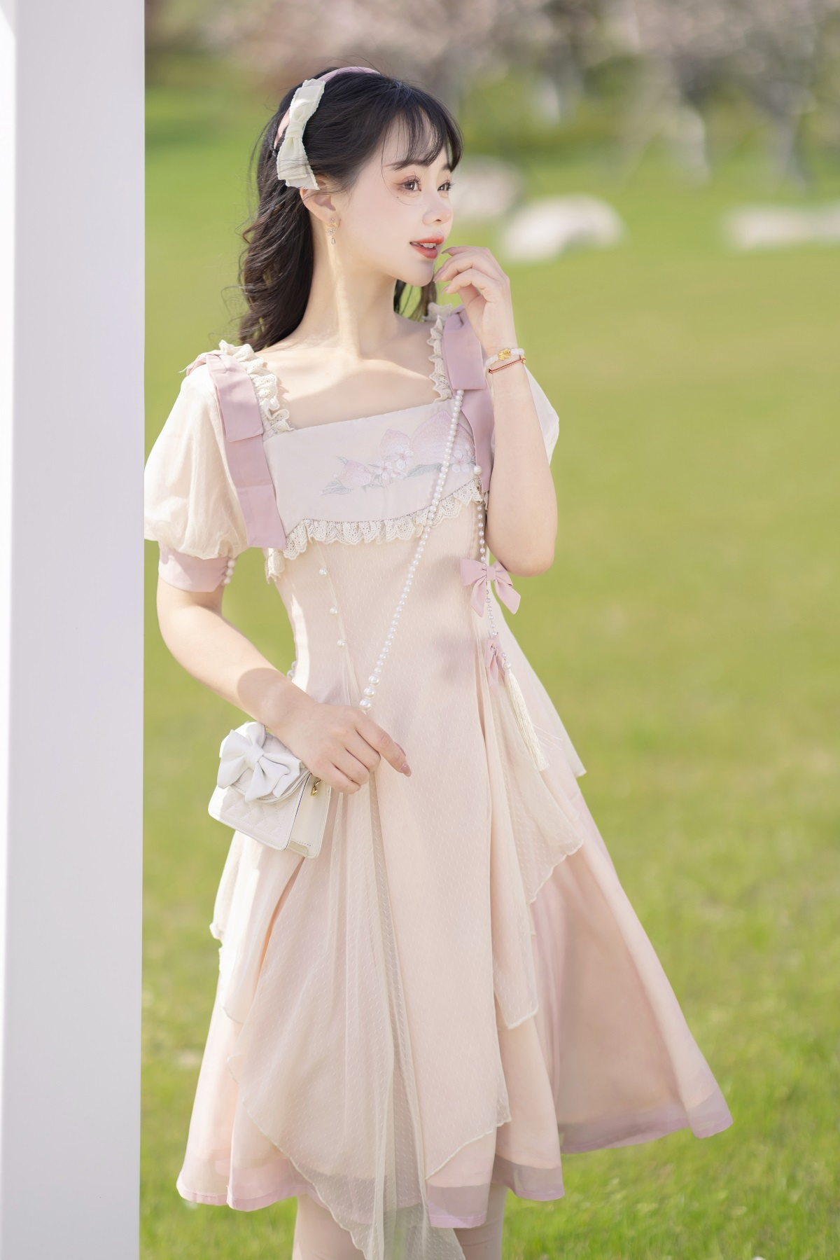 Little Peach Sweet Fairy Short Sleeve Dress