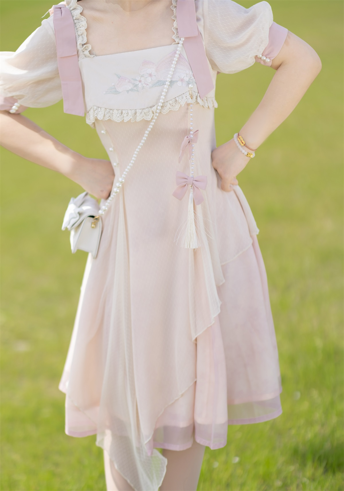 Little Peach Sweet Fairy Short Sleeve Dress