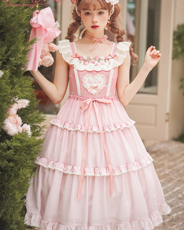 Strawberry Chiffon ジャンパースカート