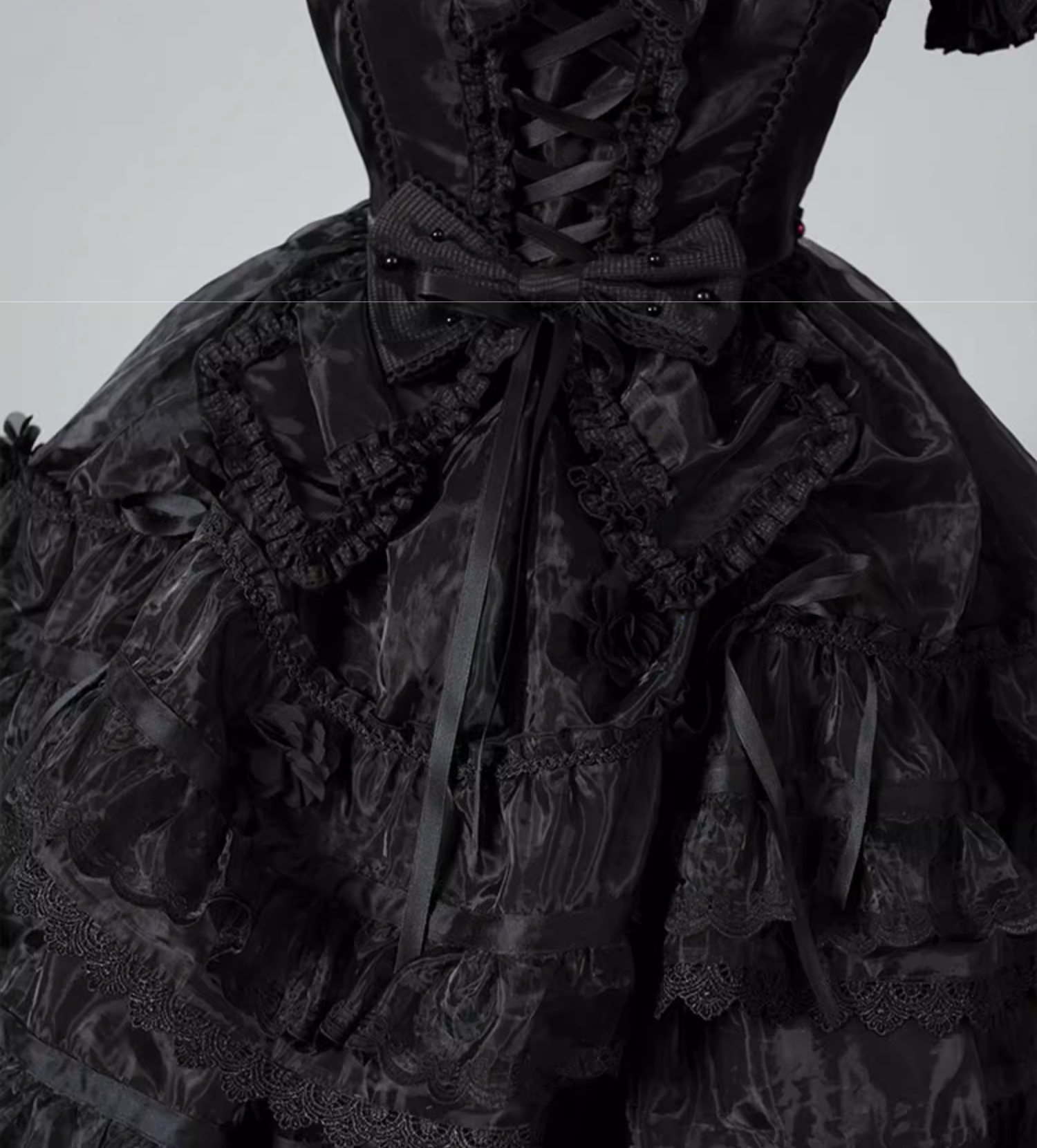 Ribbon embroidered lace dress and head dress available in 8 colors