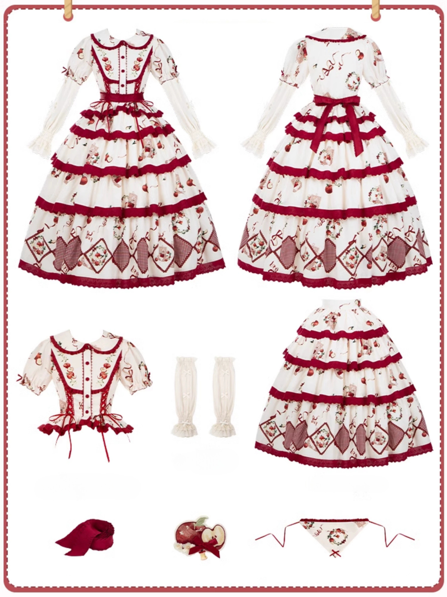 Apple Orchard Long skirt and short sleeve top set