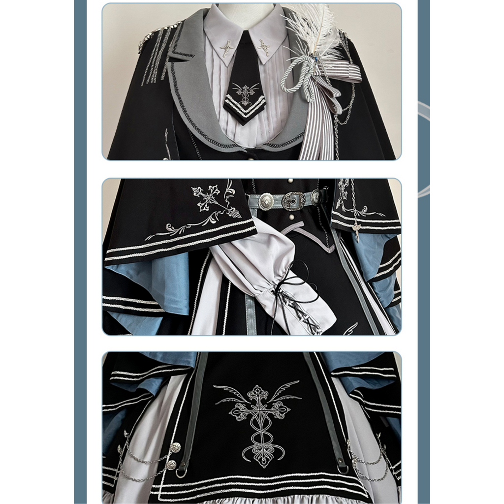 [Pre-order] Dark Night Contract Military Lolita Skirt Set