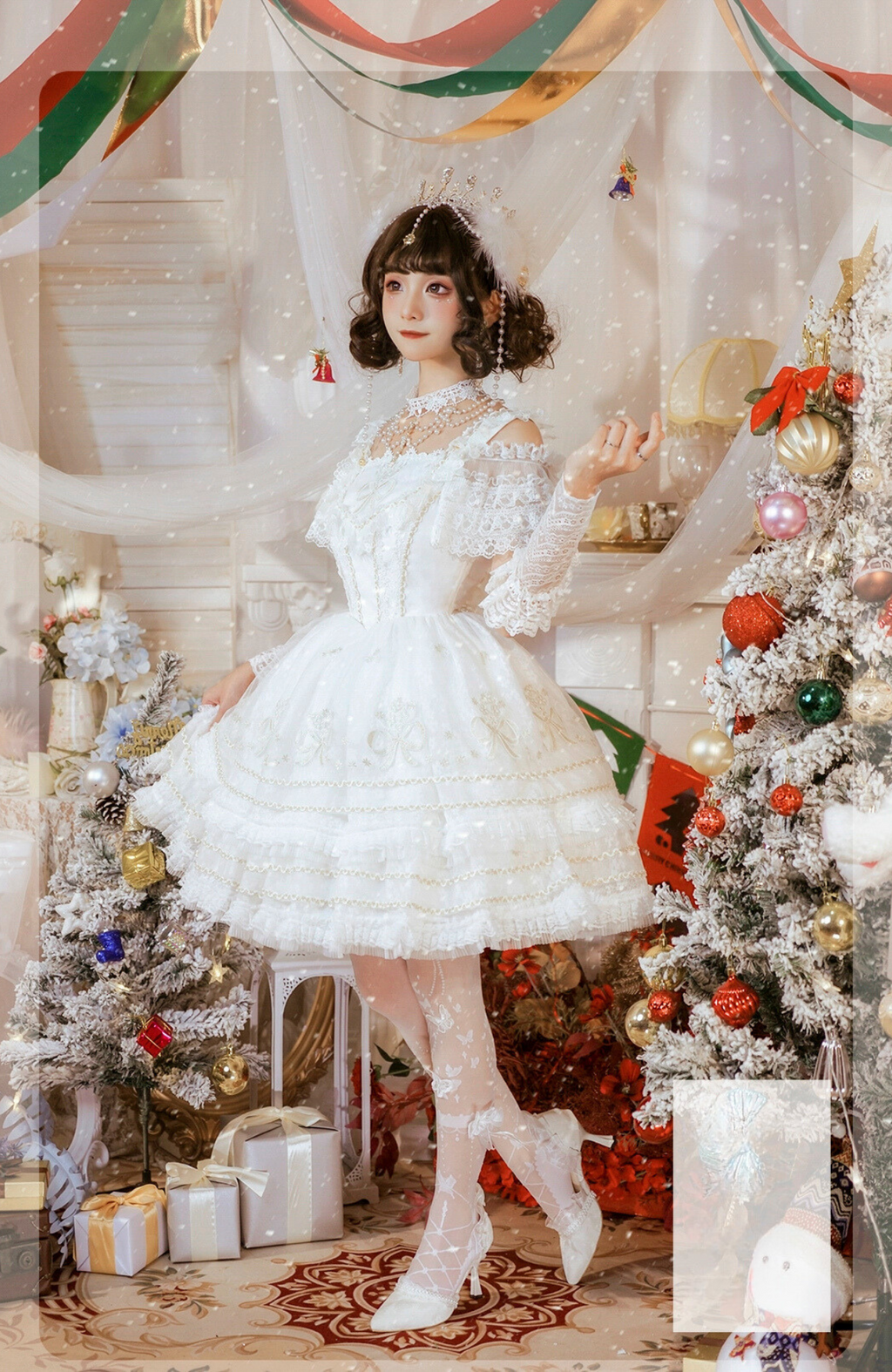 Snow Dream Dance Flower Jumper Skirt