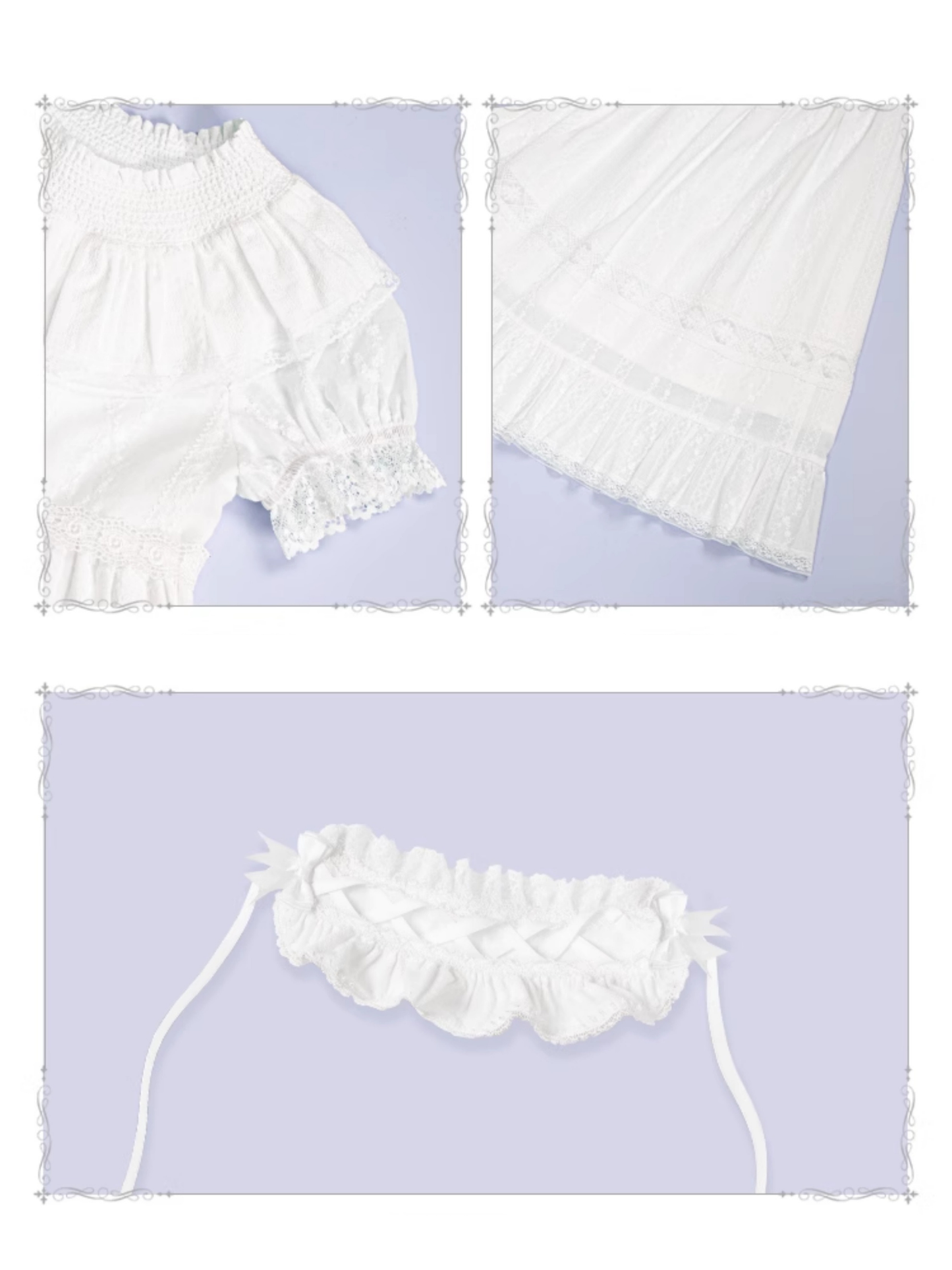 花刺繍入りコットンレースワンピース 単品＆セット