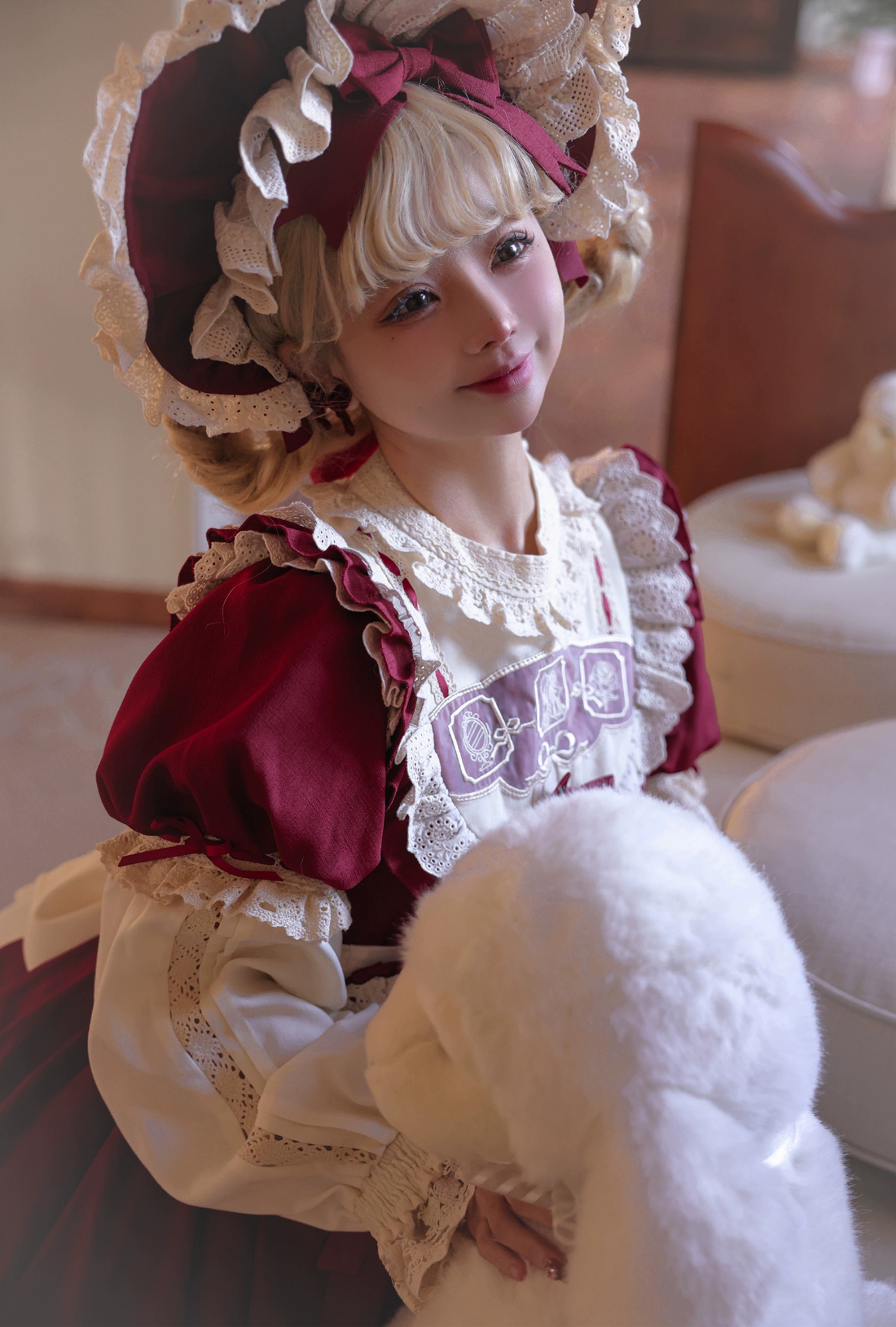 Ribbon Doll 3段フリルワンピースと付け袖 全3色