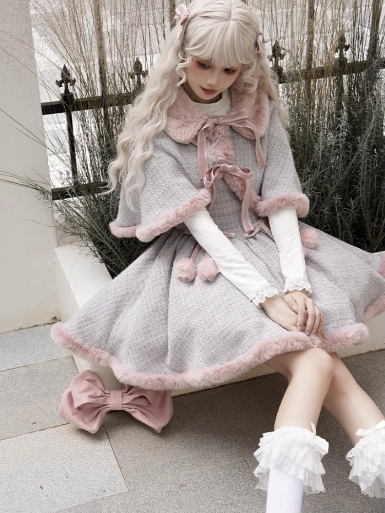 Love Song Pink Boa Jumper Skirt and Cape