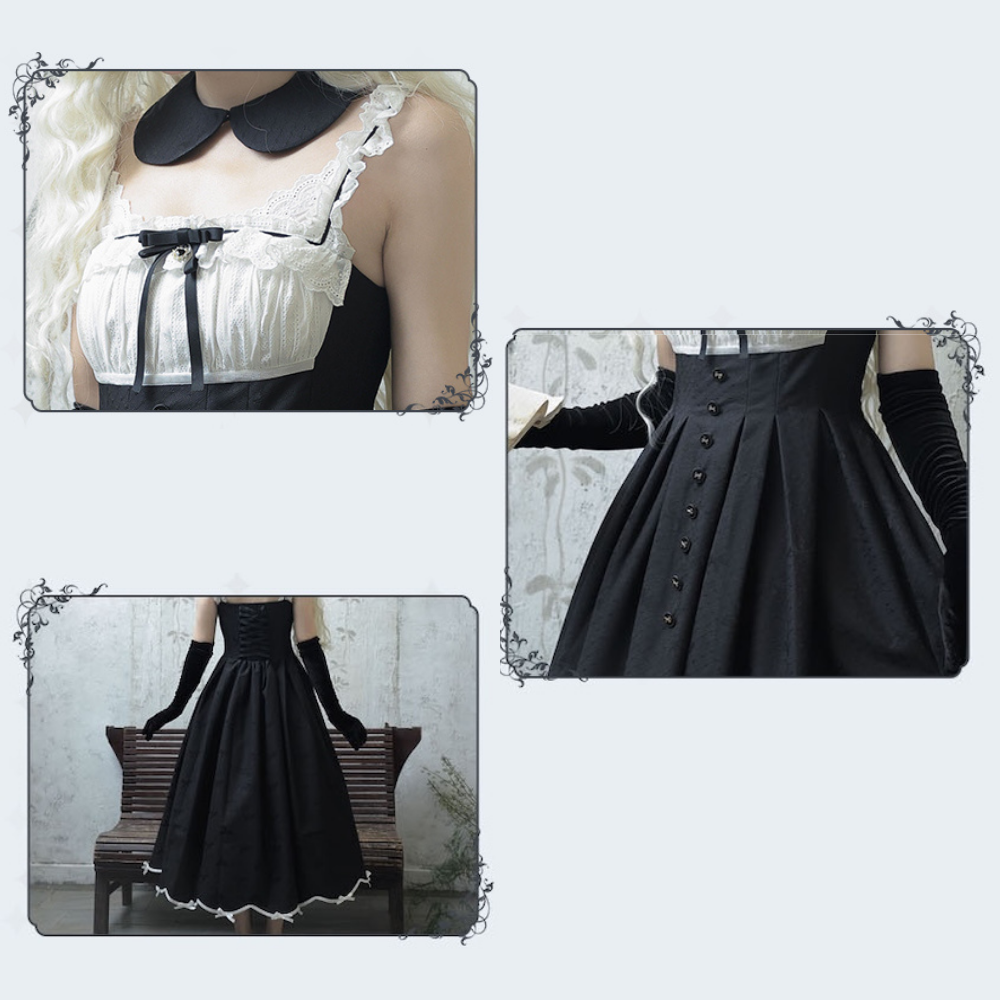 Silent Heart リボン模様ロング丈ジャンパースカートとジャケット