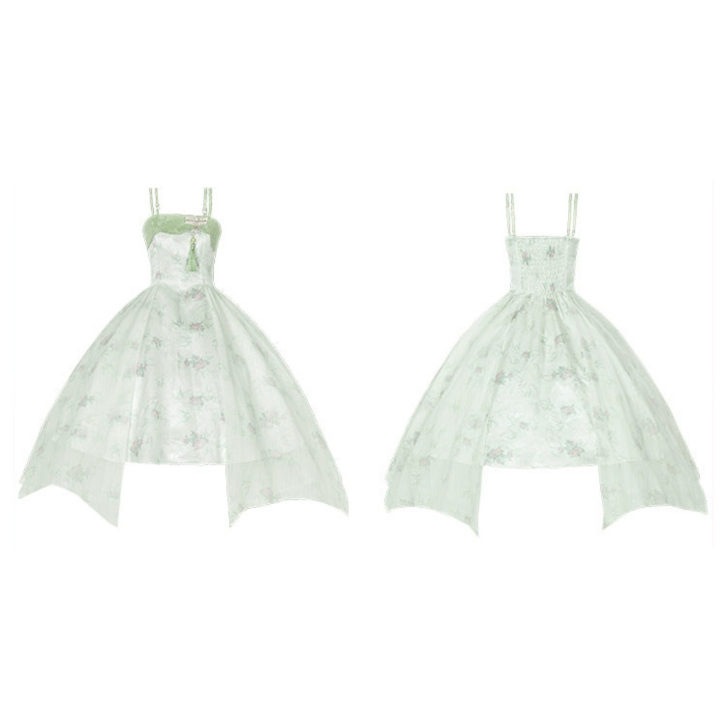 Sasatake Double Strap Flower Jumper Skirt