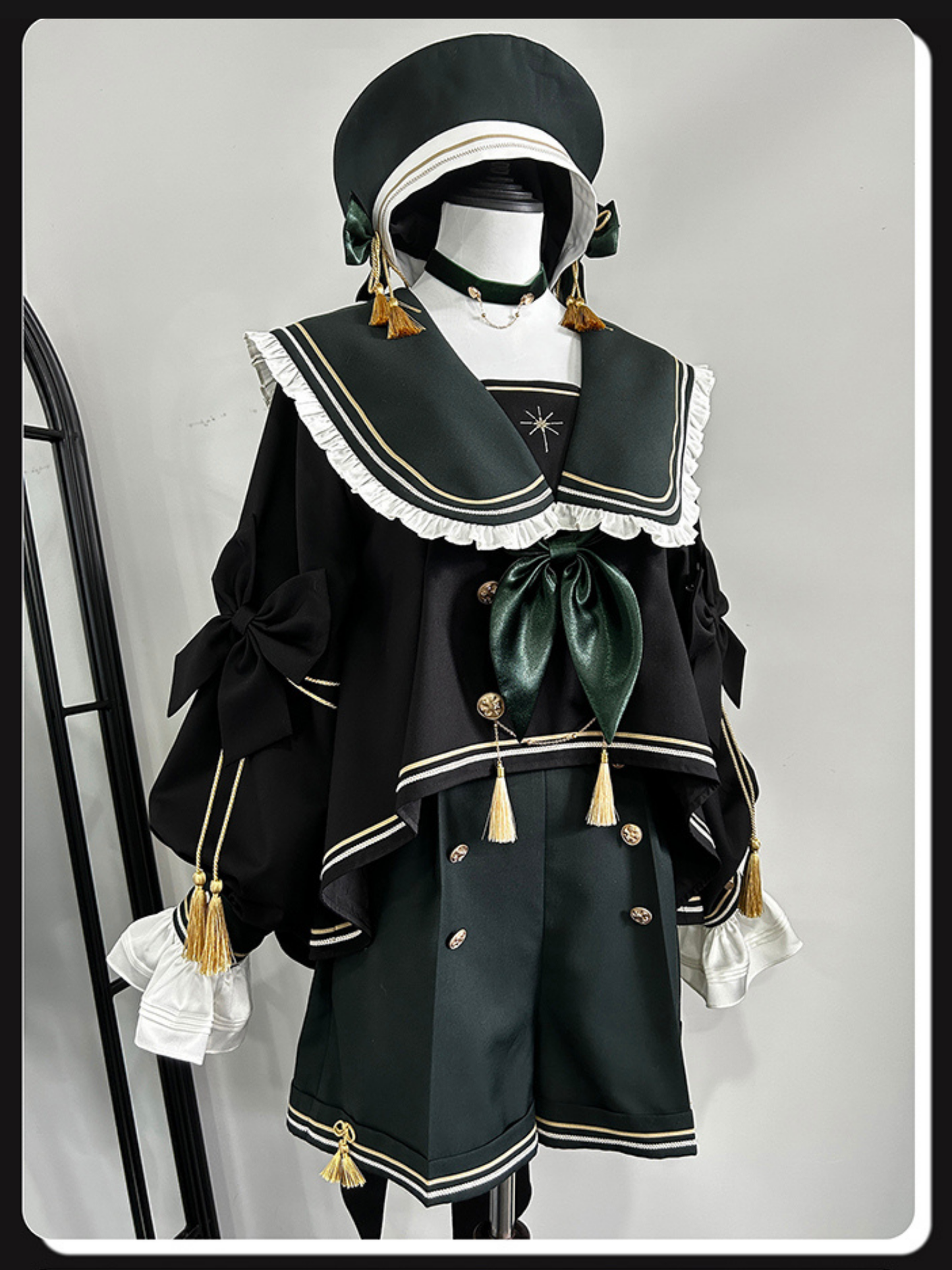 Starry Moon セーラー襟トップスとショートパンツセット