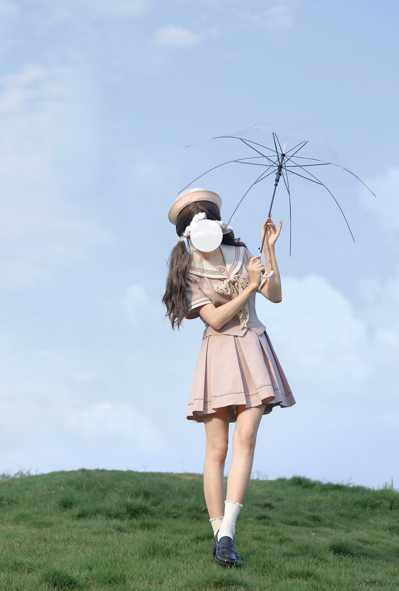 初桜 リボンタイ付きセーラーカラートップス