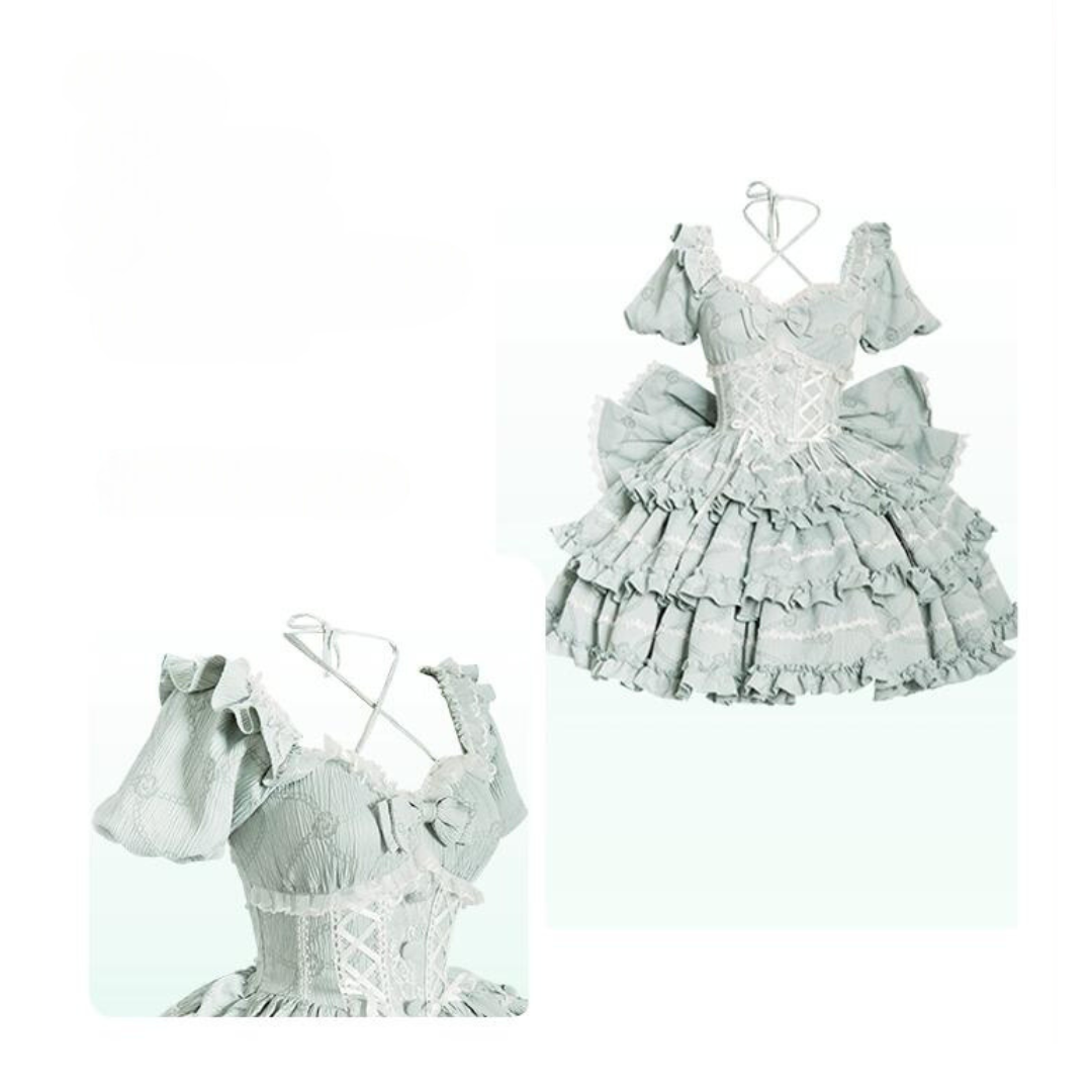 【予約販売】Puff Rose クロスネックワンピース 全4色