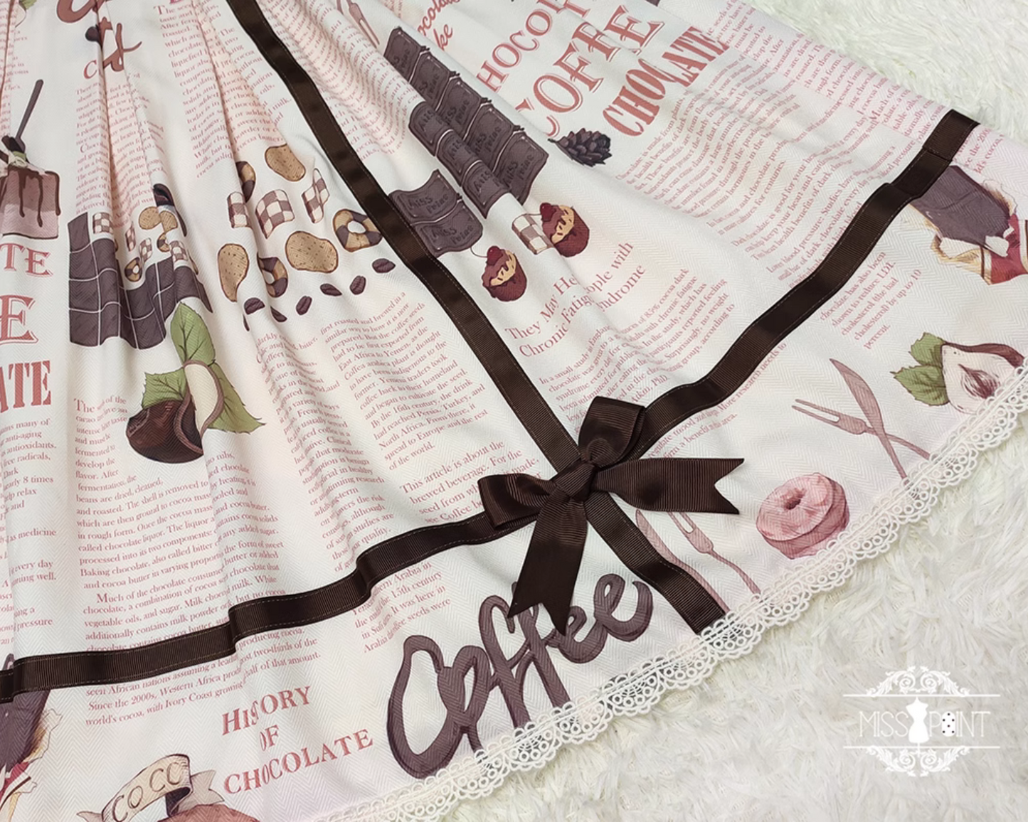 Coffee Break chocolate print skirt