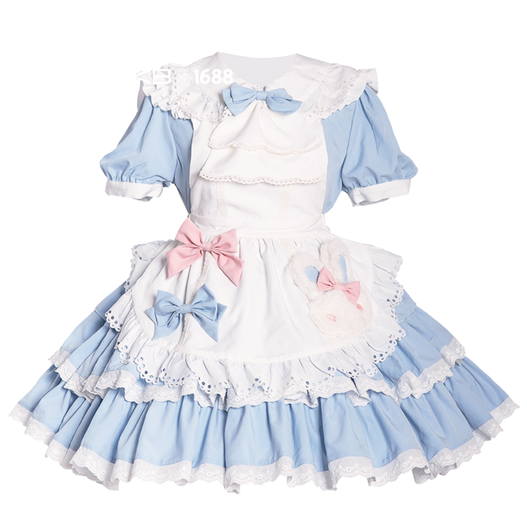 Bunny ear maid dress with apron and headband