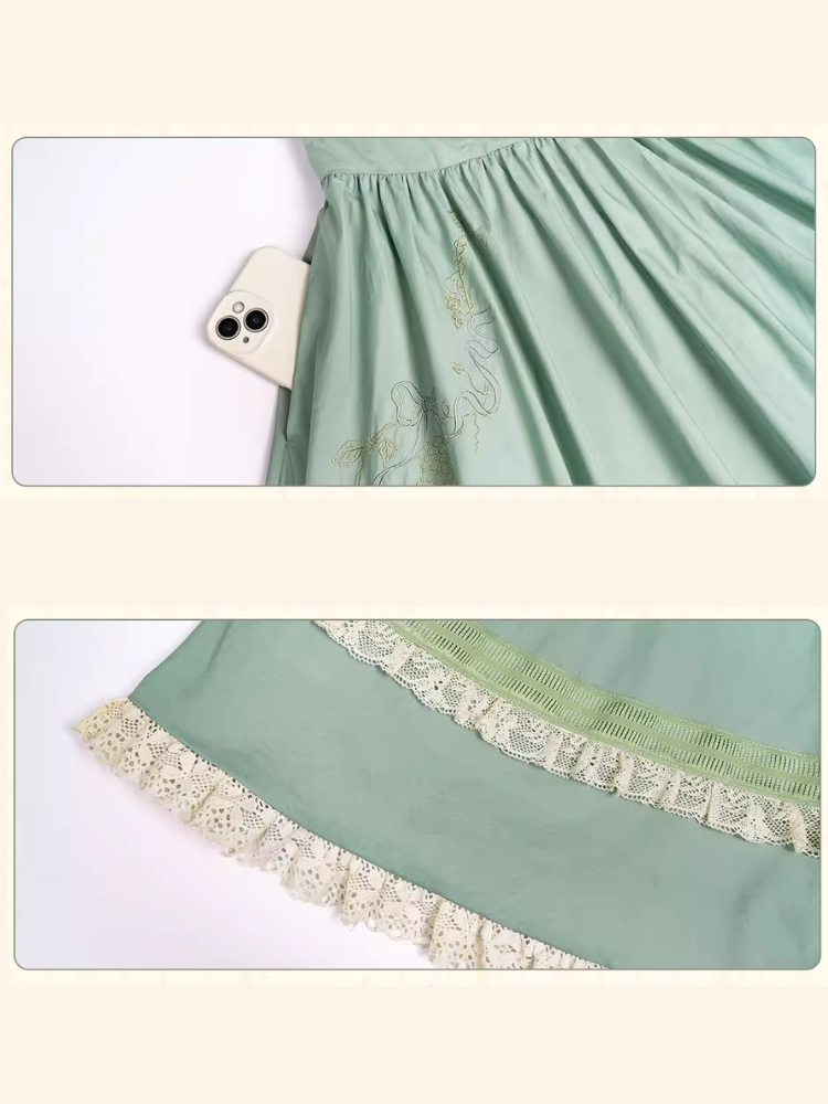 Honey Venus Emerald green short sleeve dress