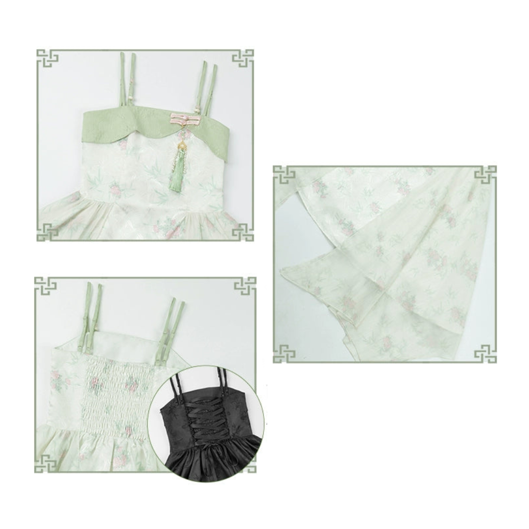 Sasatake Double Strap Flower Jumper Skirt