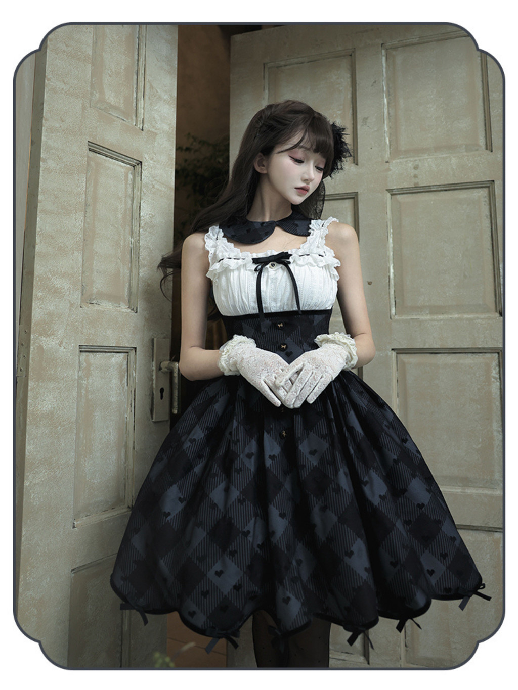 Silent Heart チェック柄ショート丈ジャンパースカートとジャケット