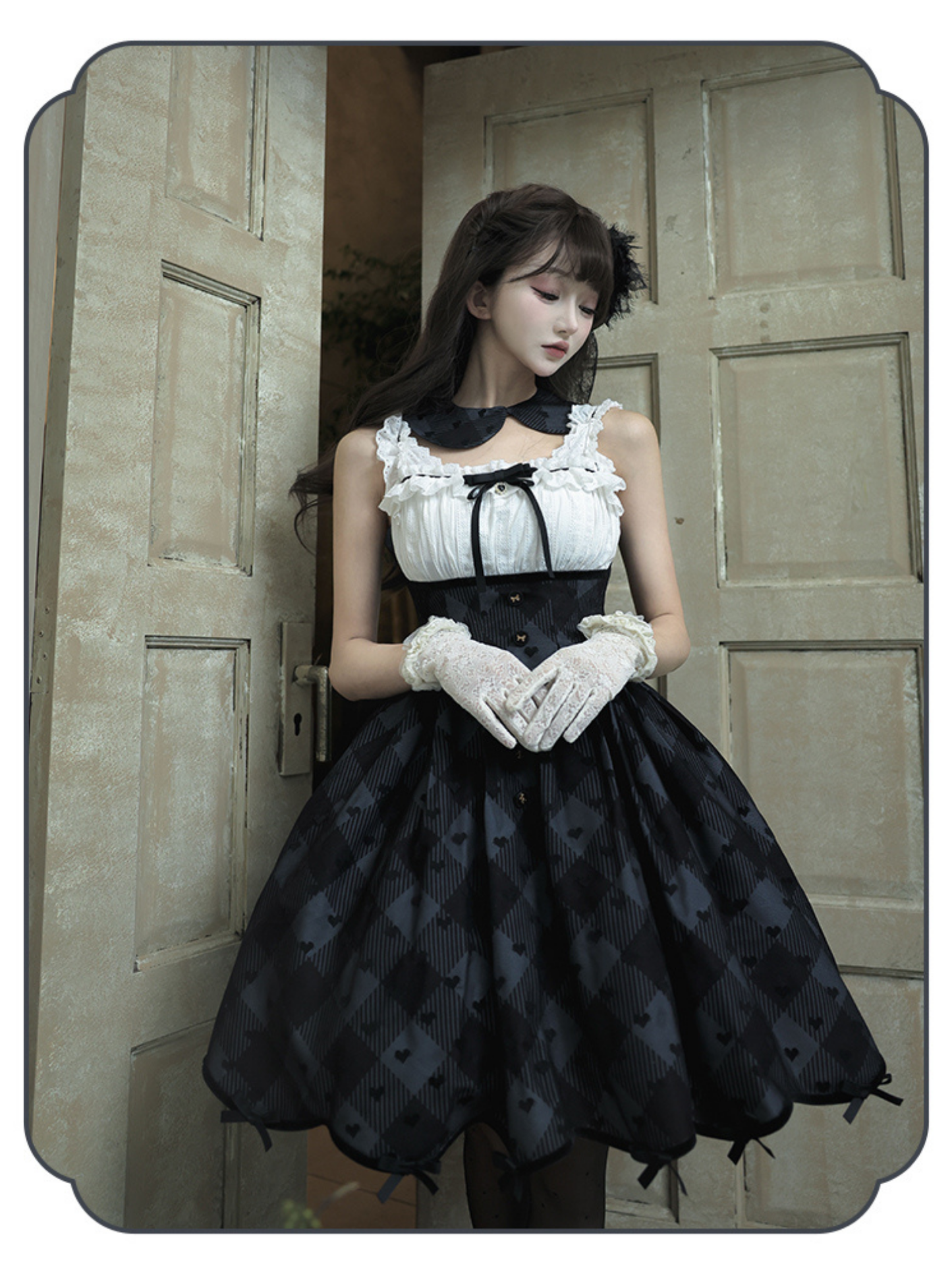 Silent Heart チェック柄ショート丈ジャンパースカートとジャケット