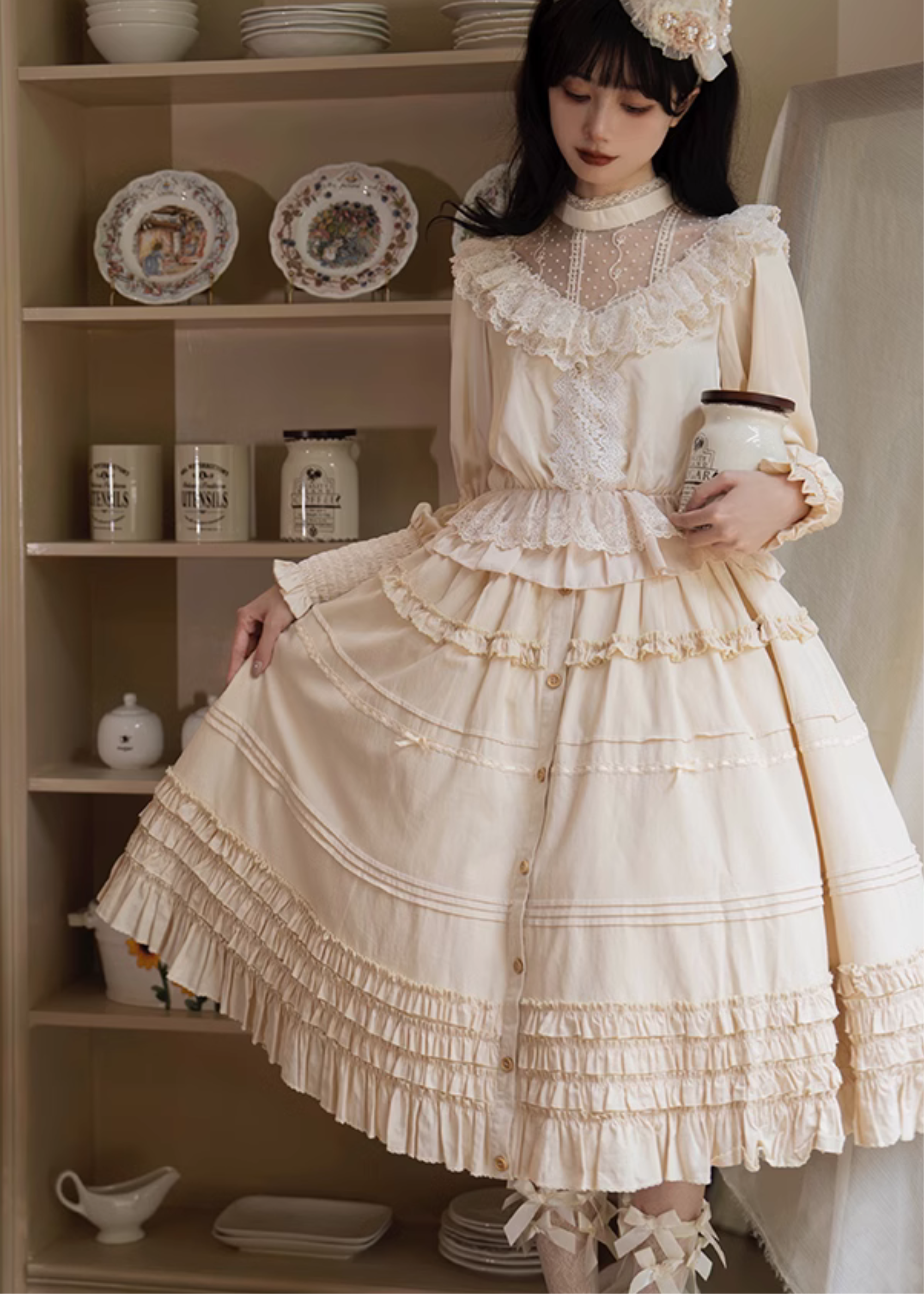 Morning Glow Elephant Color Blouse and Skirt