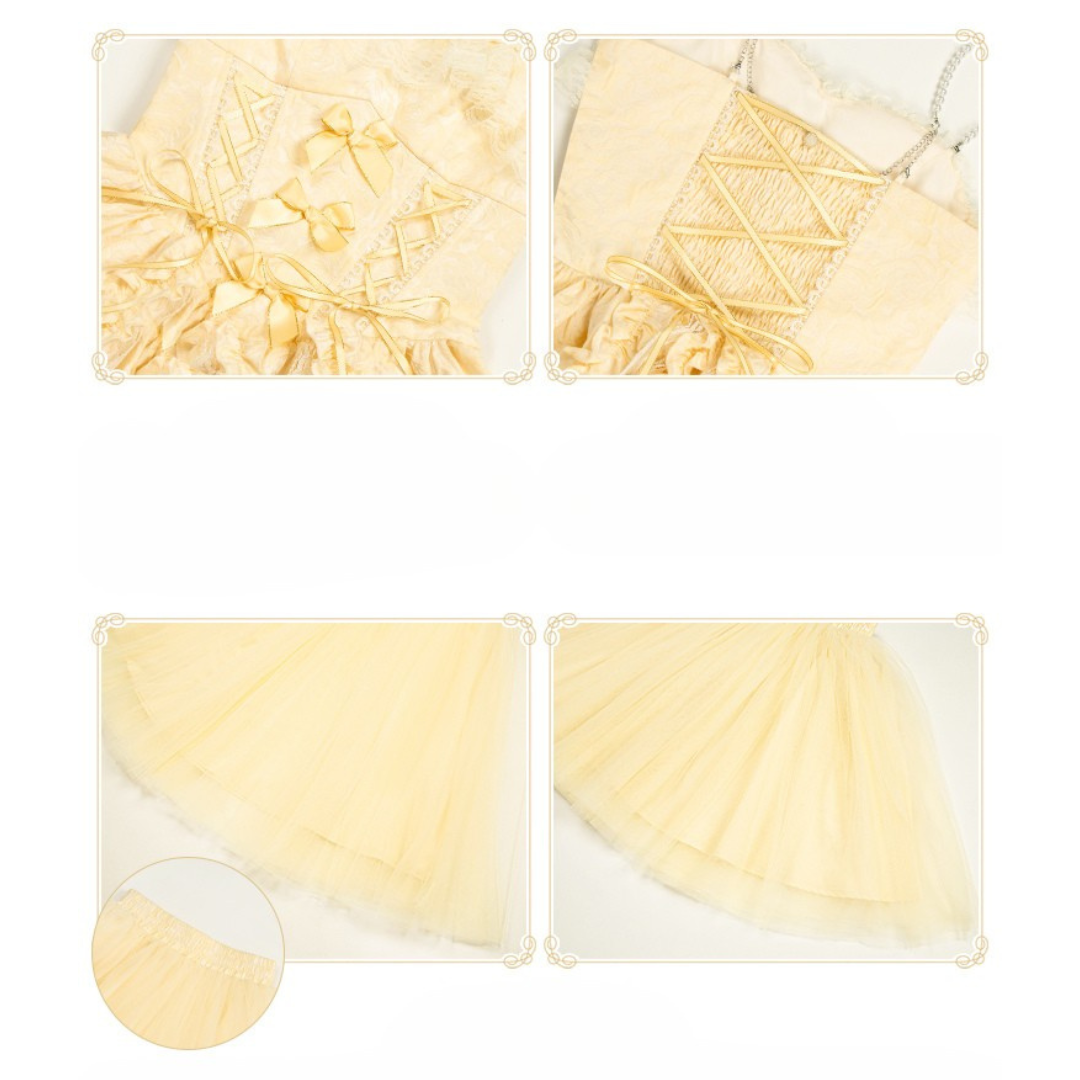 Rose Gold フリルトップスとスカート ロング丈・ショート丈