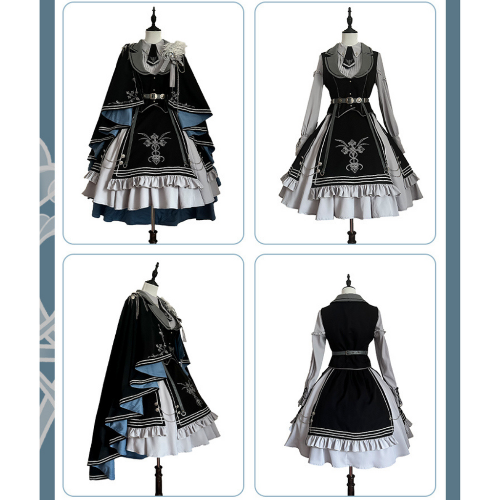 [Pre-order] Dark Night Contract Military Lolita Skirt Set