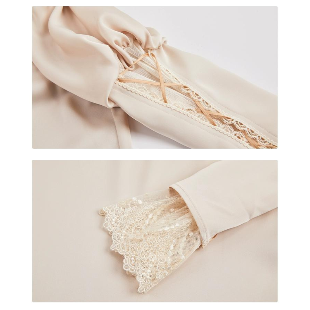 Rosy Cheeks lace-up blouse