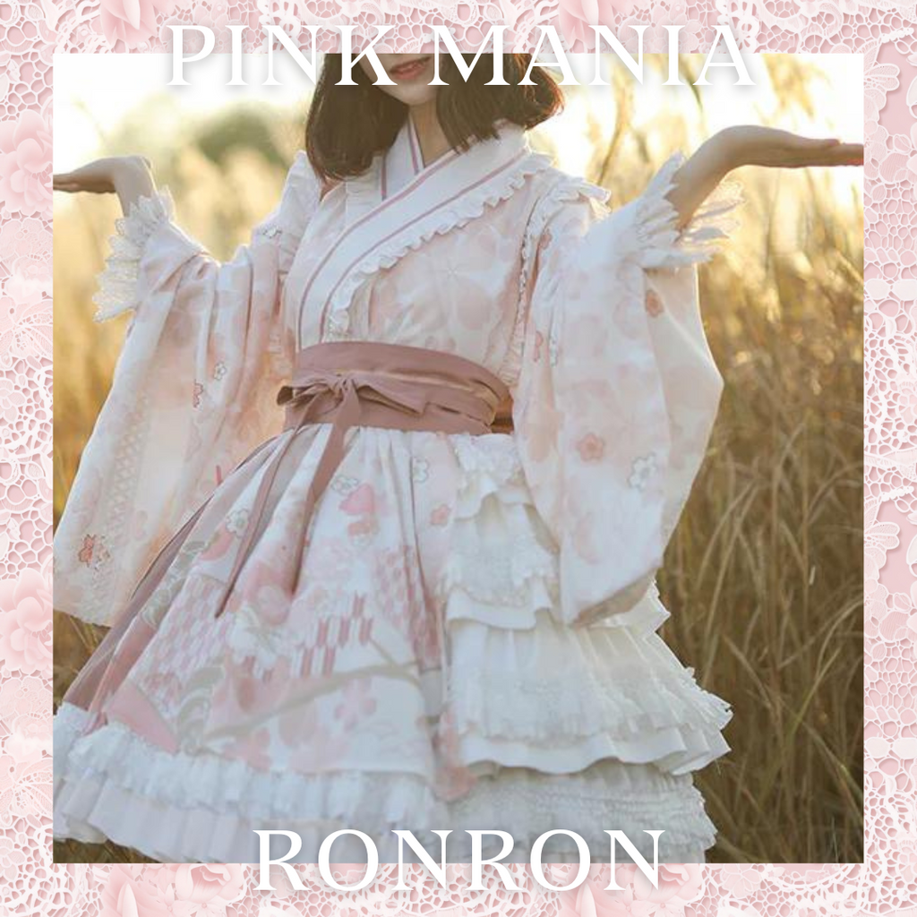 Japanese Style Sakura Pink Kimono Lolita Dress