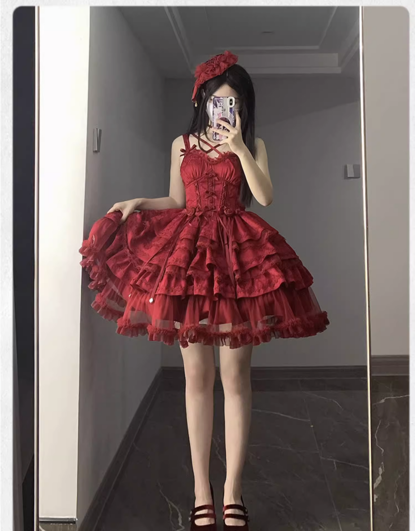 Mirror Waltz Vampire Gothic Jumper Skirt and Long Tulle