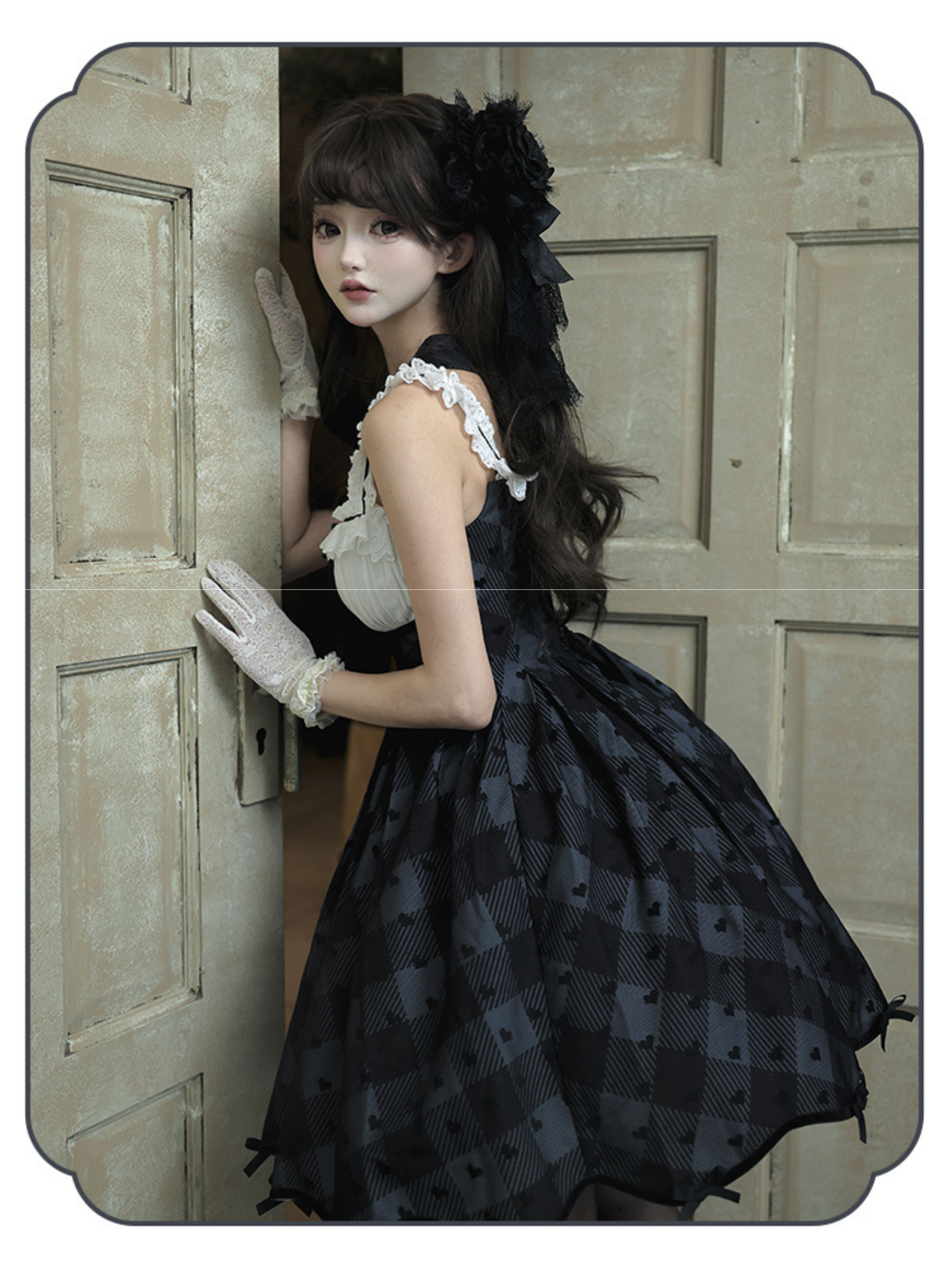 Silent Heart チェック柄ショート丈ジャンパースカートとジャケット