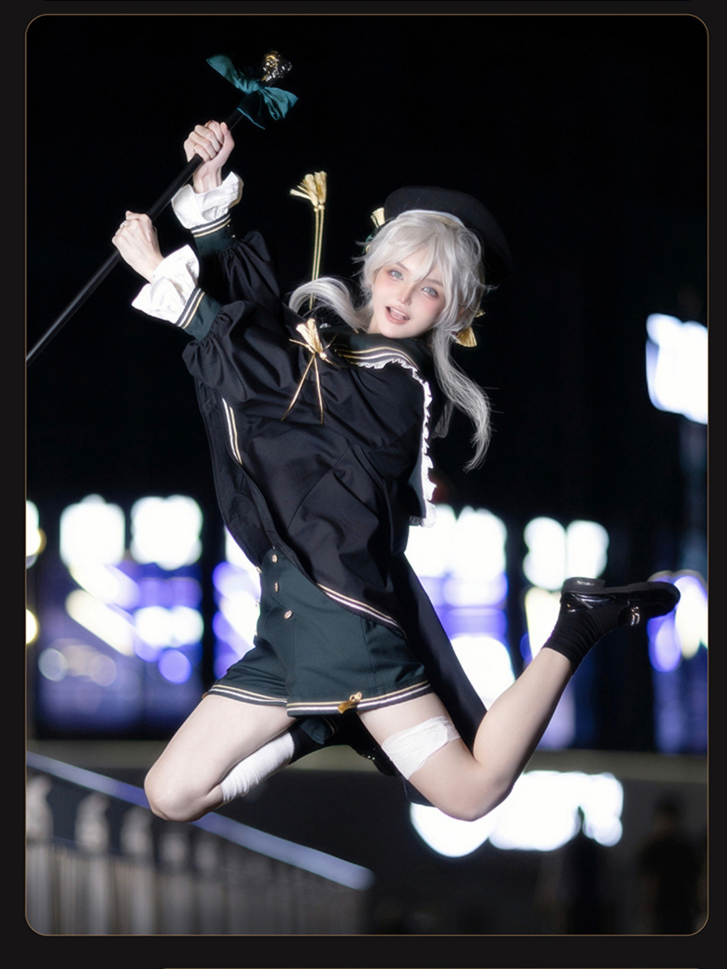 Starry Moon セーラー襟トップスとショートパンツセット