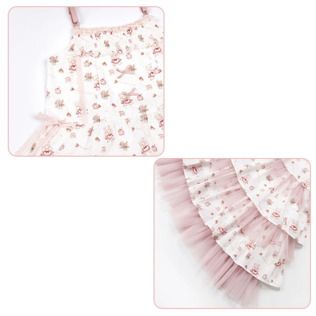 Love Bear Tulle Frill Jumper Skirt