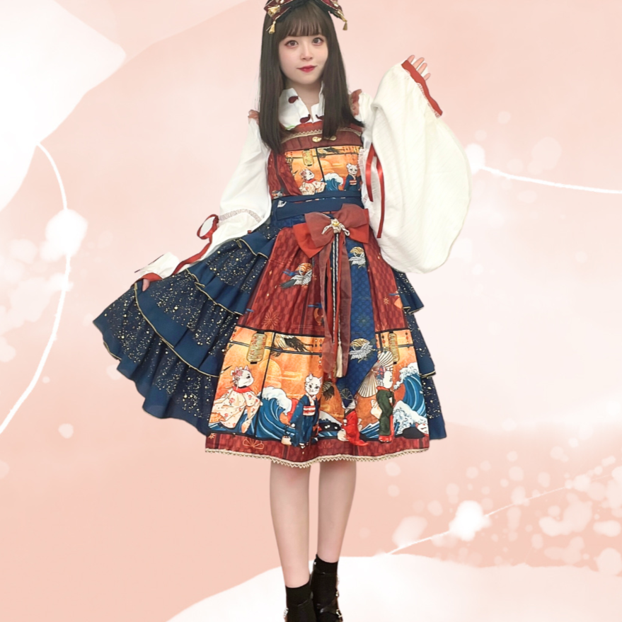 [Pre-order] Japanese Lolita Ukiyo-e Jumper Skirt