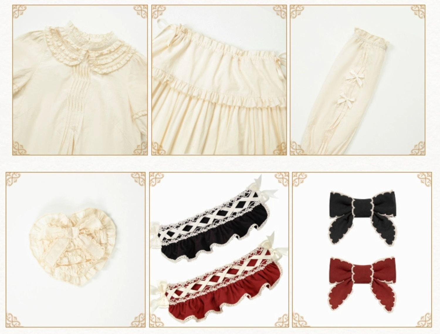 Retro volume frill jumper skirt set
