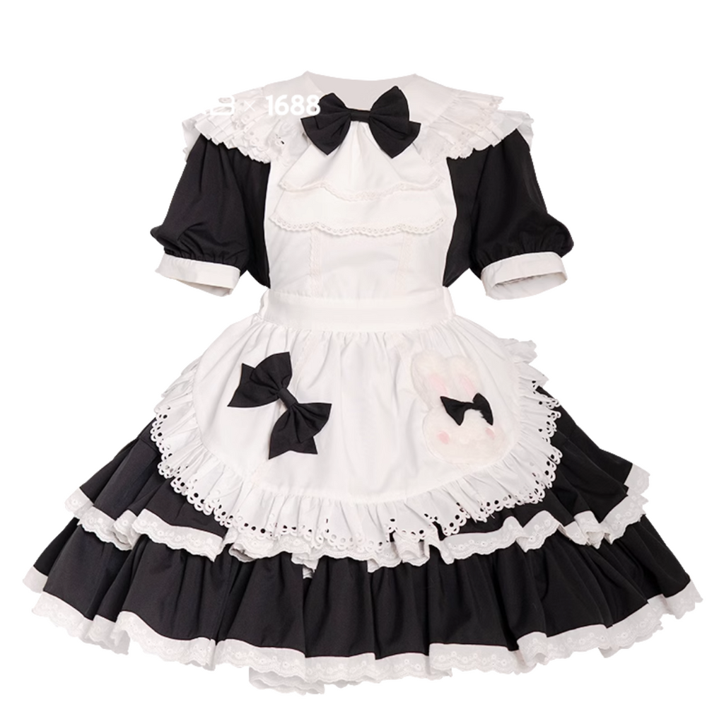 Bunny ear maid dress with apron and headband