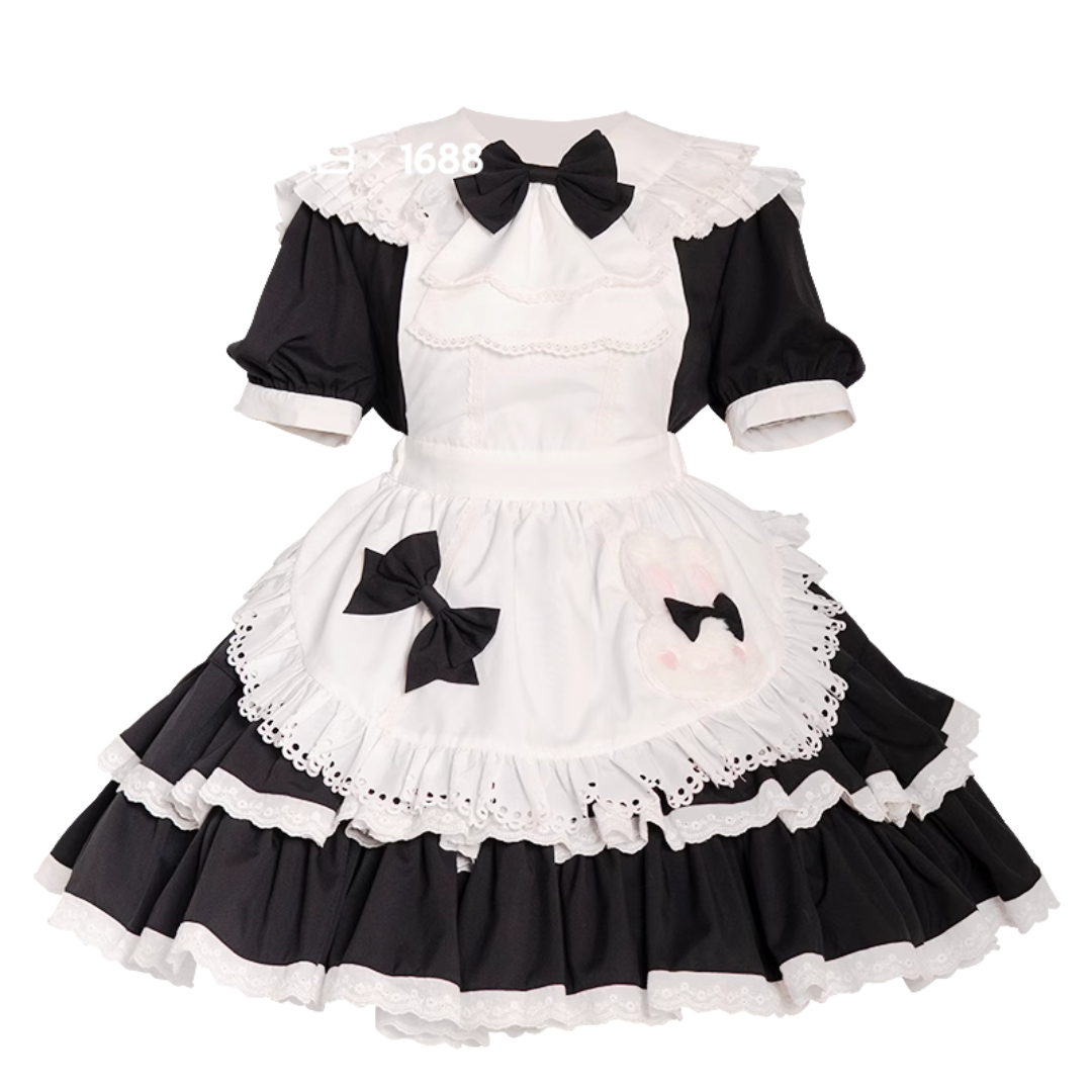 Bunny ear maid dress with apron and headband